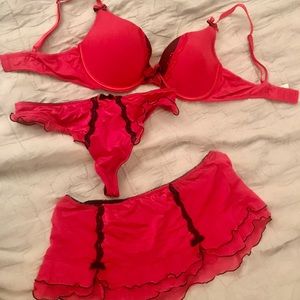 Red hot sexy bra panties set 🔥😍